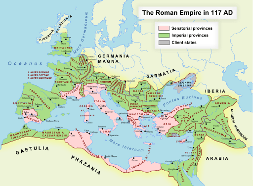 Map of the Roman Empire, 117 AD