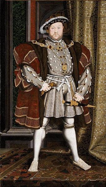 Portrait of Henry VIII (1537), by Hans Holbein the Younger. Downloaded from https://en.wikipedia.org/wiki/File:After_Hans_Holbein_the_Younger_-_Portrait_of_Henry_VIII_-_Google_Art_Project.jpg