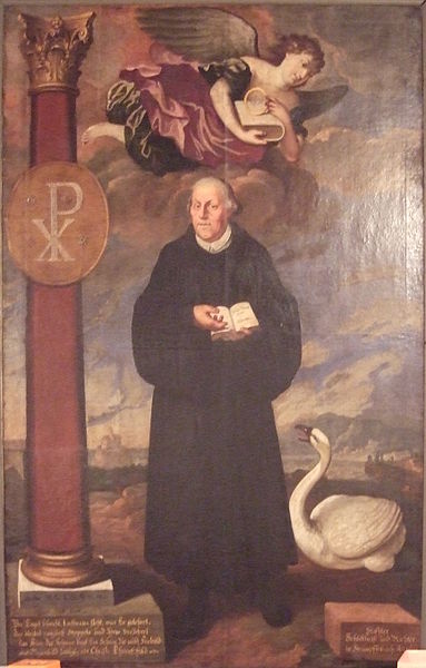 Portrait of Martin Luther, by J.A. List. Downloaded from https://en.wikipedia.org/wiki/File:Str%C3%BCmpfelbach_im_Remstal_-_Kirche_-_Lutherbild.jpg